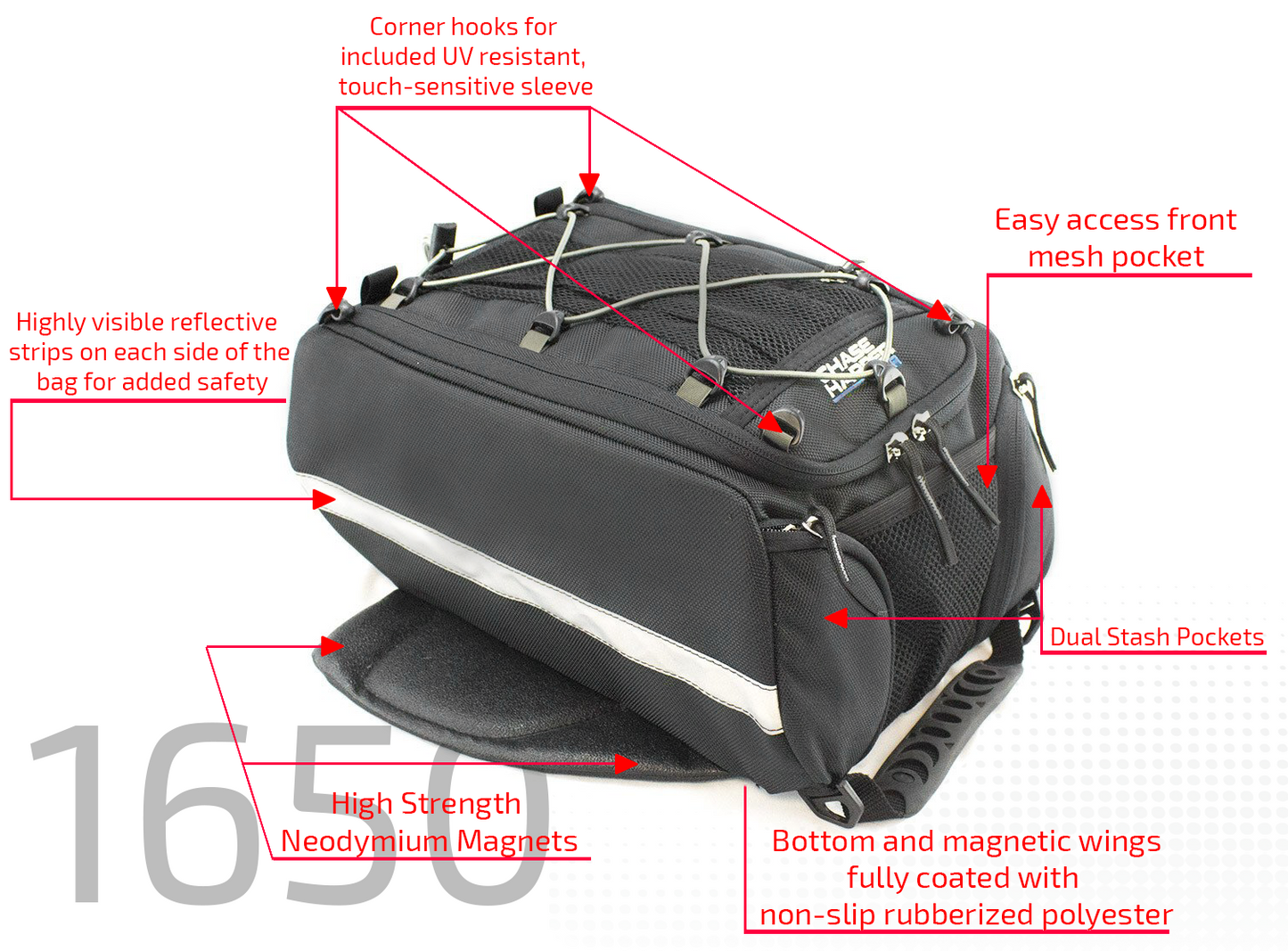 1650BCNW Aeropac II Tank Bag / 1650Magnetic BC NW & Multi-mount