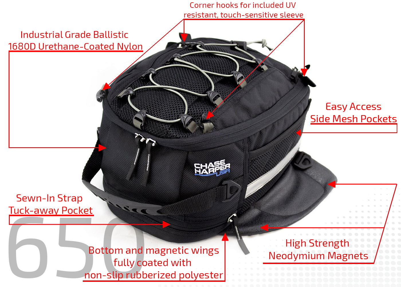 650 Black BC NW Tank Bag